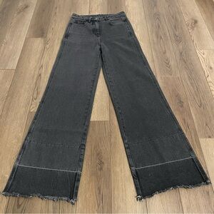 Robert Rodriguez Black Wide Leg Jeans Raw Hem‎